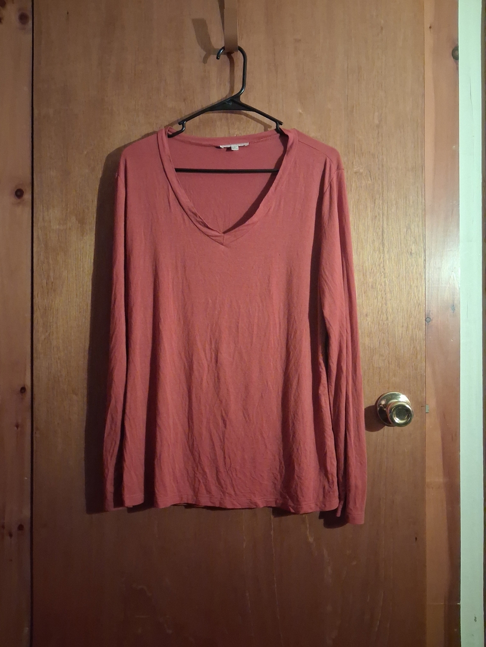 DownEast V-Neck Long Sleeve Top - Dusty Rose